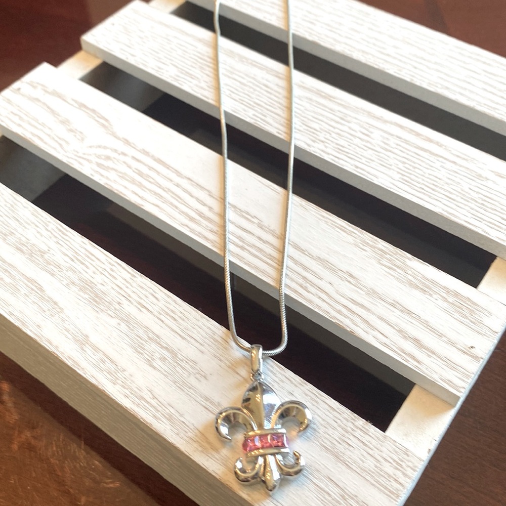 Fleur De Lis Silver Necklace